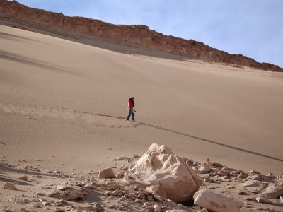 Flavien marchant dans la vallée de Mars